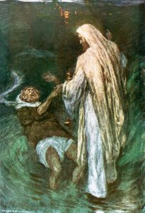 Christ marchant sur la mer - William Hatherell