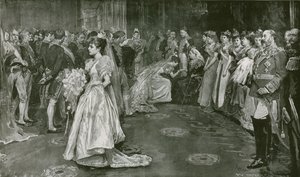 Le salon de Sa Majesté à Buckingham Palace, le moment de la présentation - William Hatherell