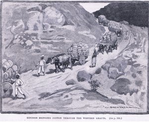 Hindous apportant du coton à travers les Ghâts occidentaux, 1862 - William Hatherell