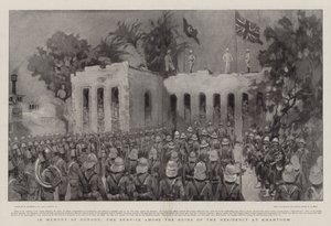 En mémoire de Gordon, le service parmi les ruines de la Résidence à Khartoum - William Hatherell