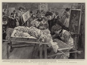 Préparation pour le couronnement, confection des robes royales à l