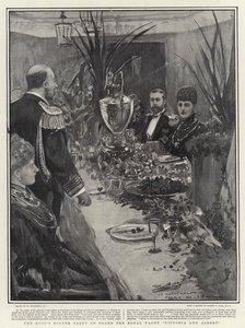 Le dîner du roi à bord du yacht royal Victoria et Albert - William Hatherell