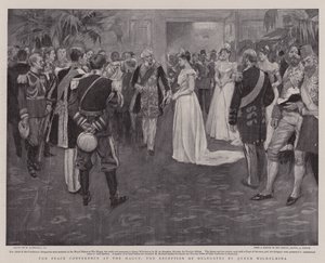 La Conférence de paix à La Haye, la réception des délégués par la reine Wilhelmine - William Hatherell