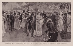 La princesse de Galles ouvrant le bazar de presse au profit de l