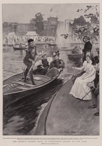 La Garden Party de la Reine au Palais de Buckingham, sur le lac - William Hatherell