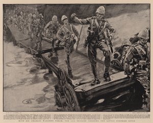 Avec la force de Sir Charles Warren, la 11e brigade traversant la petite rivière Bushman - William Hatherell