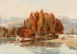 Une île sur la Tamise près de Park Place, Oxfordshire - William Havell