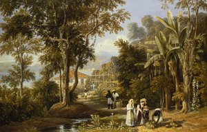 Scène de jardin sur la rive de Braganza, Rio de Janeiro, 1827 - William Havell