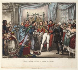 Intelligence de la Bataille de Ligny, aquatinte par J.C. Stadler, pub. par Tegg, avril 1818 - William Heath