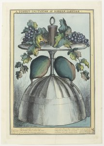 Coupe inversée avec bouchon, raisins et vrilles sur le pied et poires sur la tige - William Heath
