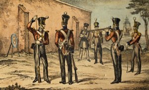 Costume actuel des Marines à la pratique de la cible ronde, vers 1835 - William Heath
