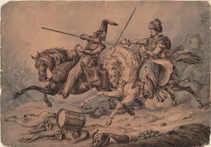 Cosaque russe en combat avec un mamelouk, 1815 - William Heath