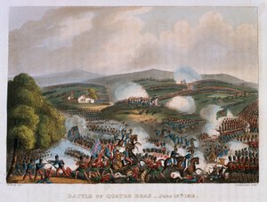 La bataille de Quatre Bras le 16 juin 1815, gravée par Thomas Sutherland, 1815 - William Heath