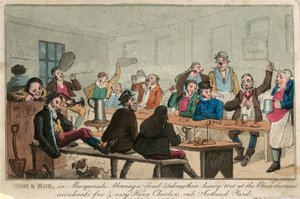Tom et Bob en mascarade, soufflant un nuage et prenant leur bière forte - William Heath