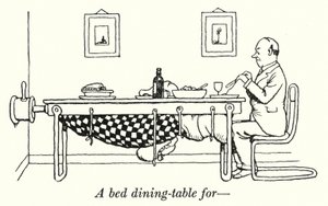 Une table à manger pour lit - William Heath Robinson