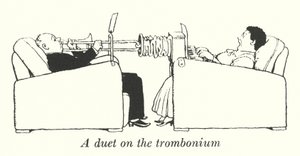 Un duo sur le trombonium (lithographie)