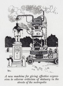 Une nouvelle machine pour exprimer efficacement les critiques négatives des statues dans les rues de la métropole - William Heath Robinson