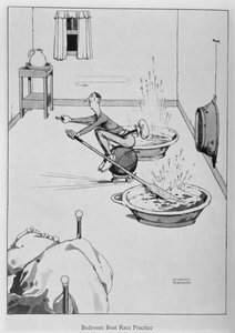Entraînement de course de bateaux dans la chambre, illustration de 