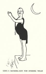 Maillot de bain pour homme pour la soirée (lithographie) - William Heath Robinson
