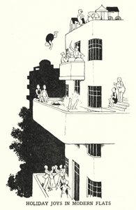 Les joies des vacances dans des appartements modernes - William Heath Robinson