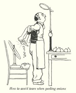 Comment éviter les larmes en épluchant des oignons - William Heath Robinson