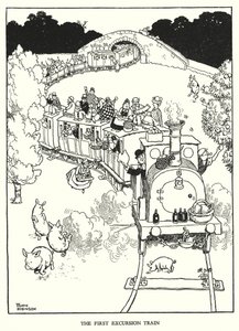 Illustration pour Railway Ribaldry par W Heath Robinson - William Heath Robinson