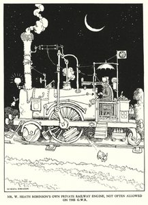 Illustration pour Railway Ribaldry de W Heath Robinson - William Heath Robinson