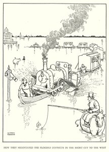 Illustration pour Railway Ribaldry par W Heath Robinson - William Heath Robinson