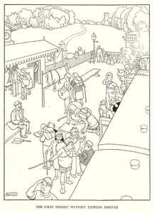 Illustration pour Railway Ribaldry par W Heath Robinson - William Heath Robinson