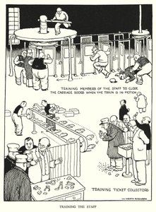 Illustration pour Railway Ribaldry par W Heath Robinson - William Heath Robinson