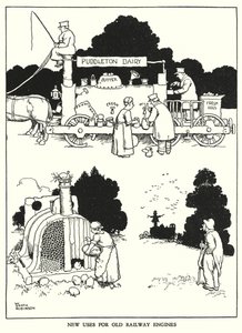 Illustration pour Railway Ribaldry par W Heath Robinson - William Heath Robinson