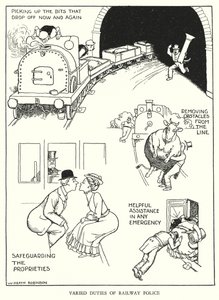Illustration pour Railway Ribaldry par W Heath Robinson - William Heath Robinson