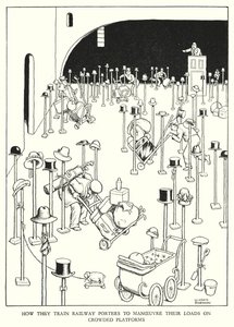 Illustration pour Railway Ribaldry par W Heath Robinson - William Heath Robinson