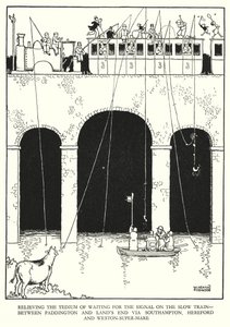 Illustration pour Railway Ribaldry par W Heath Robinson - William Heath Robinson