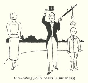 Inculquer des habitudes polies aux jeunes (lithographie)