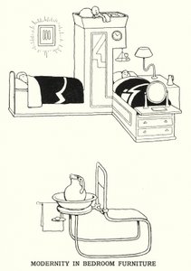 Modernité dans les meubles de chambre - William Heath Robinson
