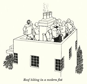 Randonnée sur le toit dans un appartement moderne - William Heath Robinson