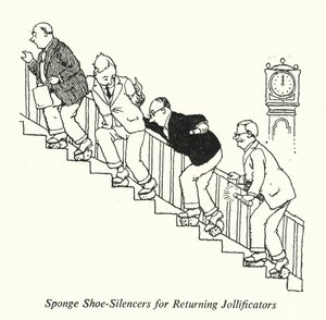 Silencieux de chaussures en éponge pour les fêtards de retour - William Heath Robinson