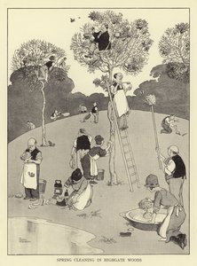 Nettoyage de printemps dans les bois de Highgate - William Heath Robinson