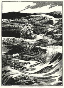 Le bateau a coulé, me laissant à la surface - William Heath Robinson