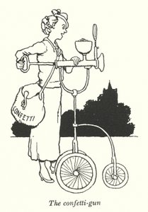 Le pistolet à confettis (lithographie) - William Heath Robinson