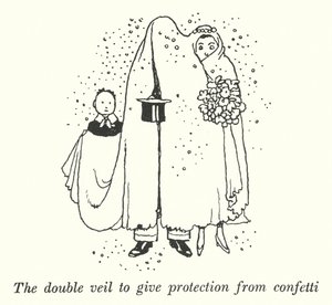 Le double voile pour se protéger des confettis (lithographie)