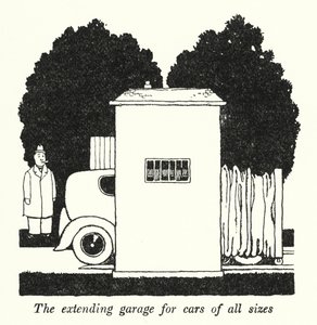 Le garage extensible pour voitures de toutes tailles - William Heath Robinson