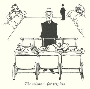 Le tripram pour triplés (lithographie)