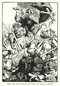 Ils tombèrent devant lui comme du foin devant une faucheuse - William Heath Robinson