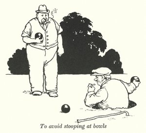 Pour éviter de se pencher aux boules (lithographie)