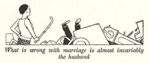 Ce qui ne va pas avec le mariage est presque toujours le mari (lithographie) - William Heath Robinson