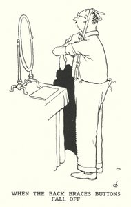 Quand les boutons des bretelles tombent (lithographie) - William Heath Robinson