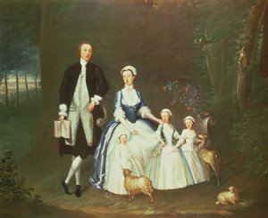 Baptist Noel, 4e comte de Gainsborough et sa femme, Elizabeth, avec leurs enfants - William Henesy