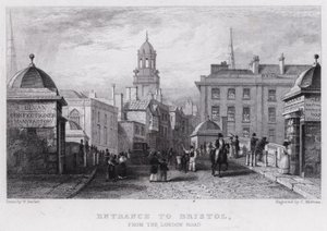Entrée de Bristol, de la route de Londres - William Henry (after) Bartlett